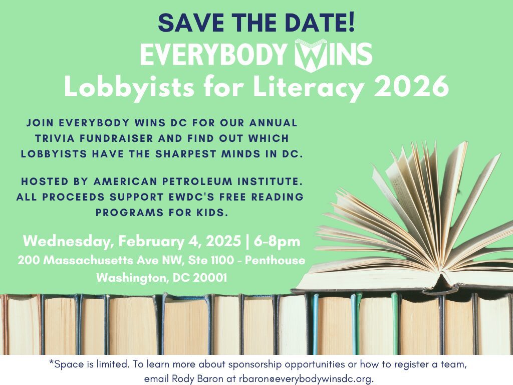 Lobbyists for Literacy 2026 Save the Date Graphic